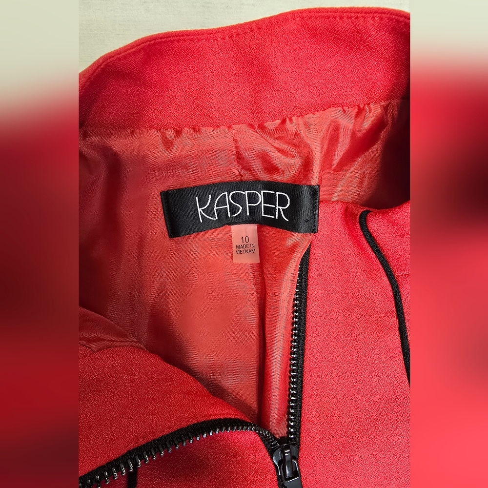 Kasper Women's Red Jacket with Black Accents - Picture 4 of 10